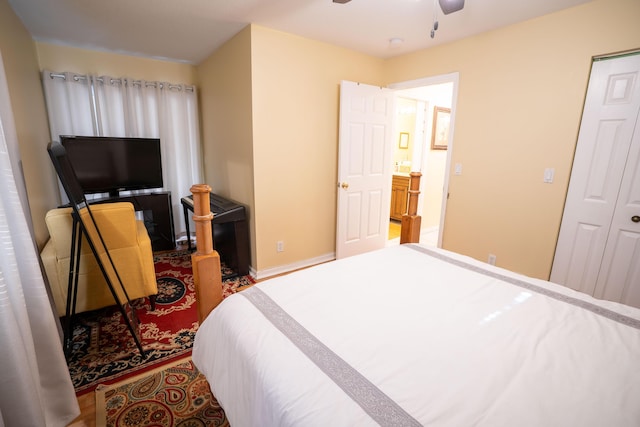 165 Cypress Trce, Royal Palm Beach, FL 33411 - bedroom with a ceiling fan and baseboards