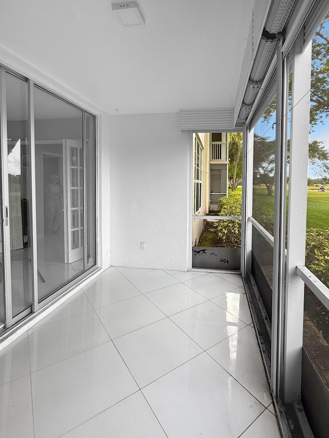 view of unfurnished sunroom