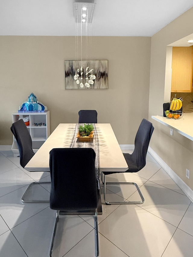 view of tiled dining area