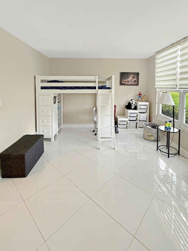 unfurnished bedroom featuring tile patterned floors