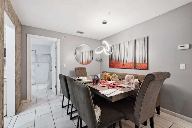 view of tiled dining room