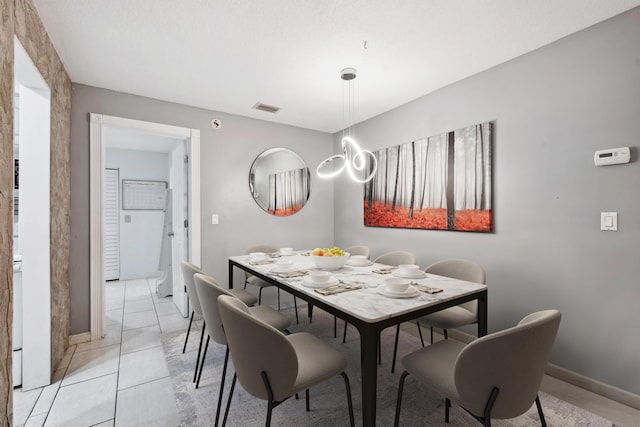 view of tiled dining room