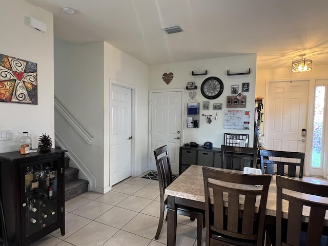 dining room featuring light tile patterned floors