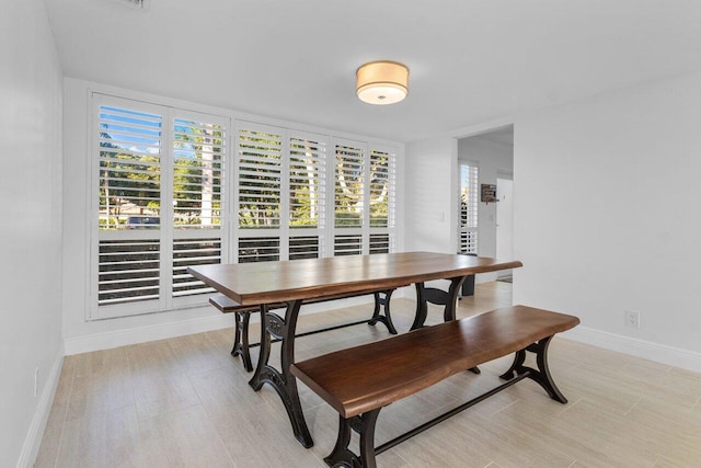 dining room with plenty of natural light