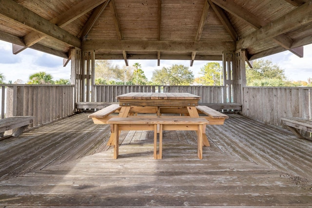 deck with a gazebo