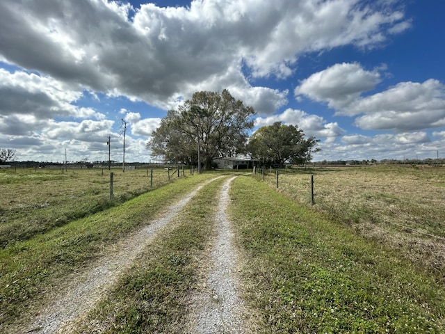 view of street featuring a rural view