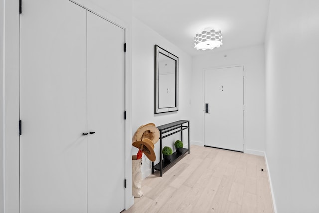 hallway featuring light hardwood / wood-style flooring