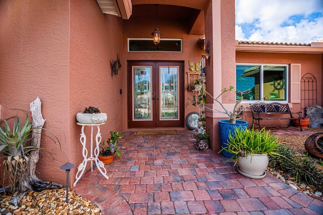 view of exterior entry with french doors