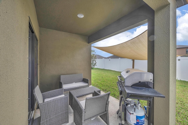 view of patio featuring grilling area