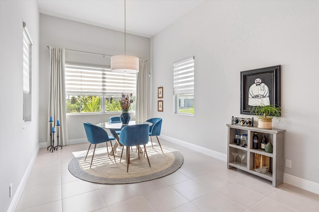 view of tiled dining space