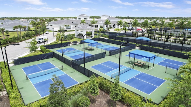 view of sport court featuring a gazebo