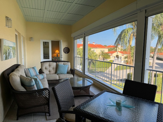 view of sunroom