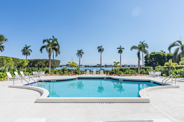 view of pool featuring a patio