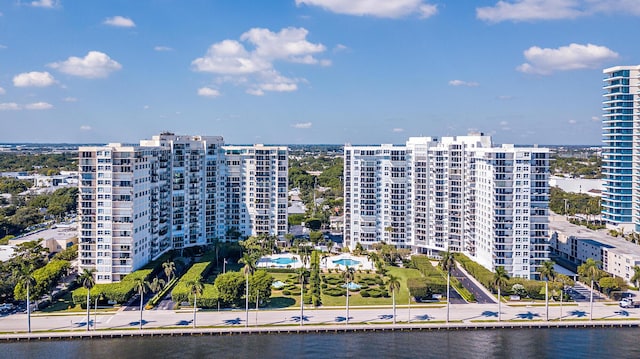 view of property with a water view