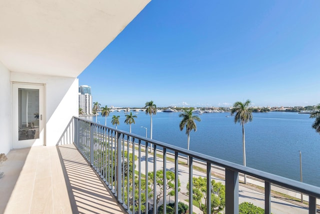 balcony with a water view