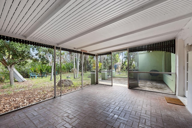 view of unfurnished sunroom