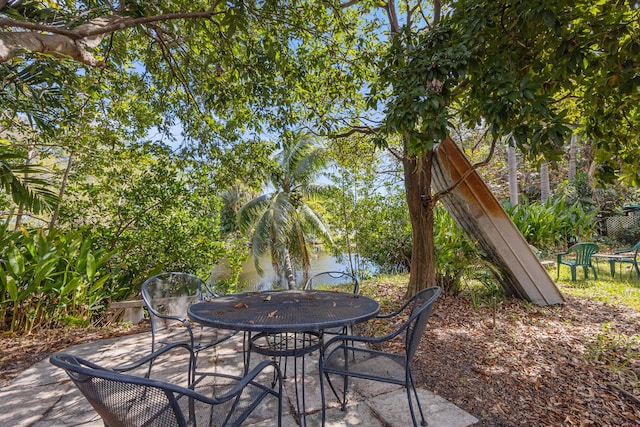 view of patio with outdoor dining area