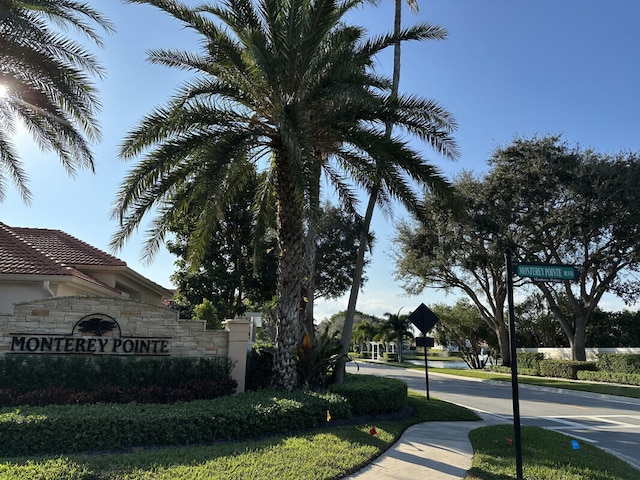 view of community sign