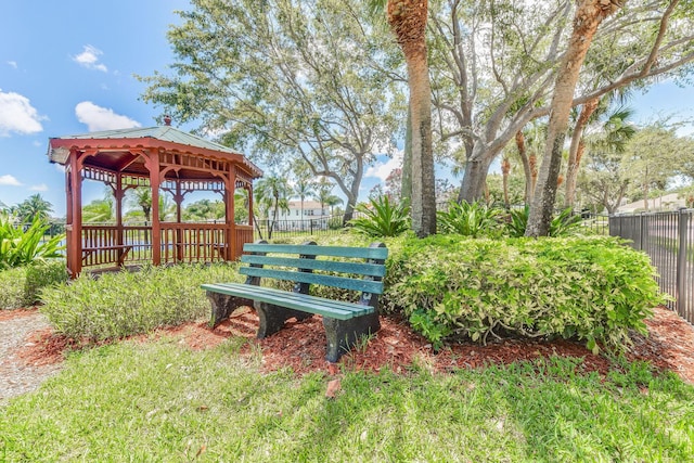 view of property's community with a gazebo