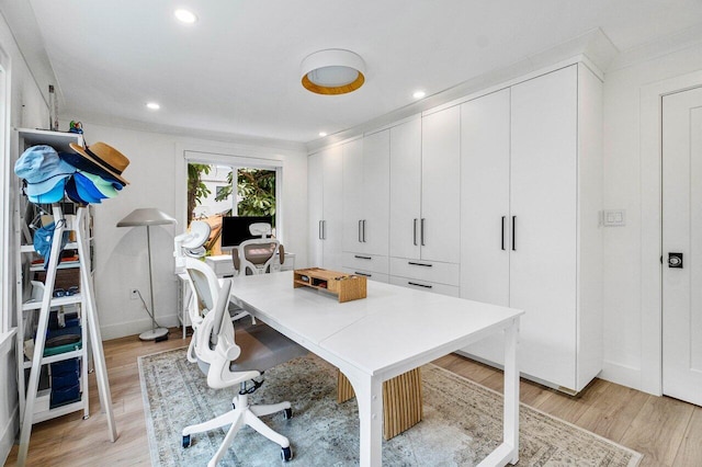 office featuring light wood-type flooring