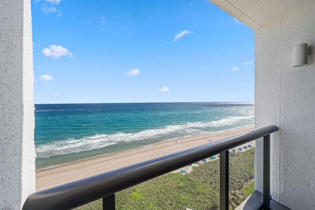 view of water feature featuring a view of the beach