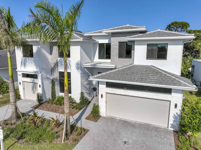 view of front of house with a garage