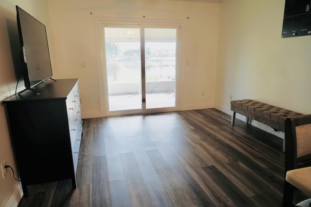 living room featuring dark hardwood / wood-style floors