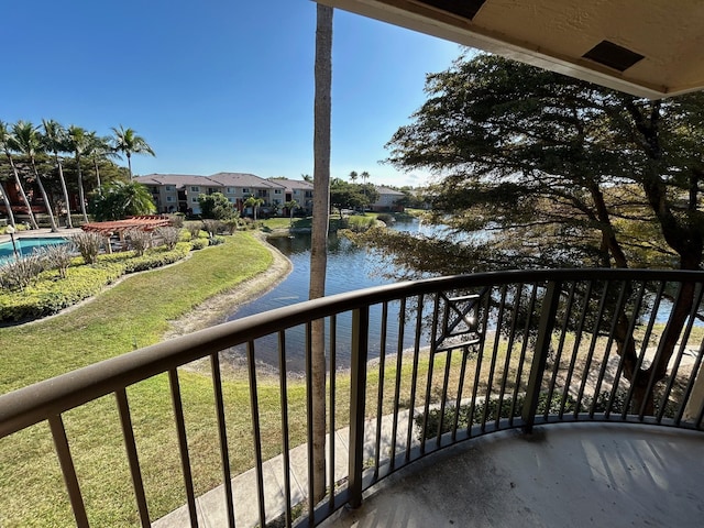 balcony with a water view