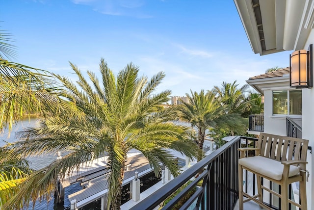 balcony with a water view