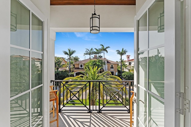 balcony with a residential view