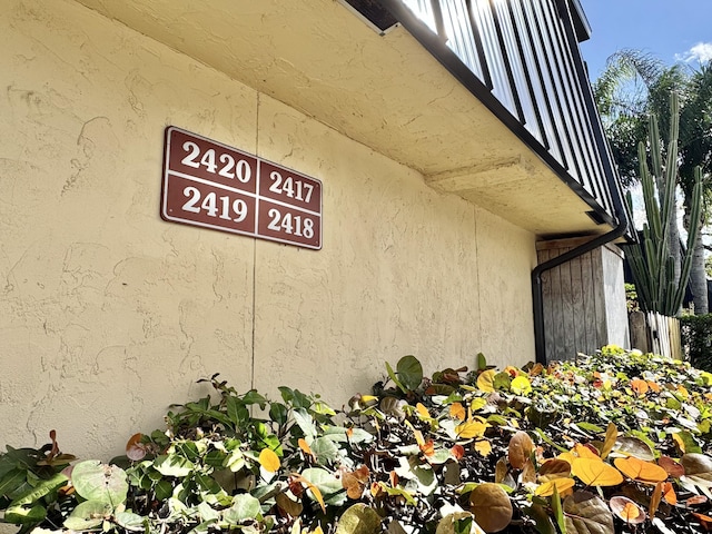 exterior details featuring stucco siding