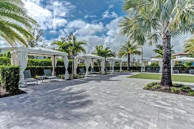 view of property's community with a gazebo