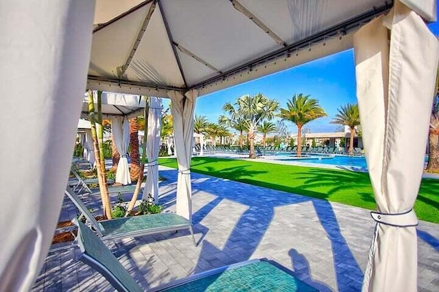 view of patio with a gazebo