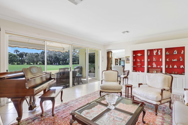 9 Par Club Cir, Village Of Golf, FL 33436 - living area with crown molding and light tile patterned floors