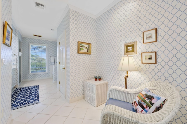 9 Par Club Cir, Village Of Golf, FL 33436 - hallway with light tile patterned flooring and crown molding