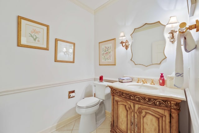 9 Par Club Cir, Village Of Golf, FL 33436 - bathroom with toilet, vanity, tile patterned flooring, and crown molding