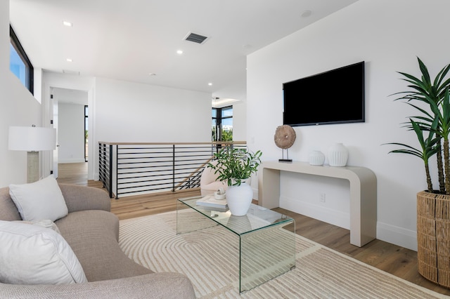 living room featuring hardwood / wood-style floors