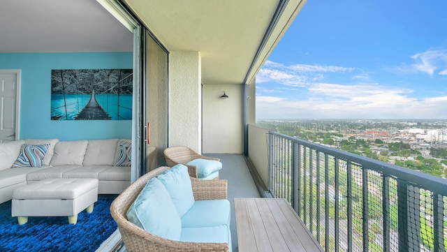 balcony featuring an outdoor living space