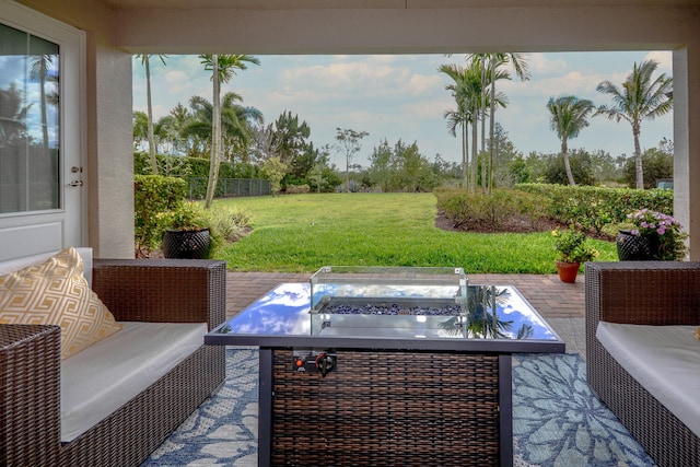 view of patio with an outdoor living space