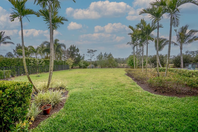 view of yard featuring fence