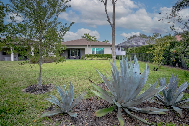 view of yard with fence