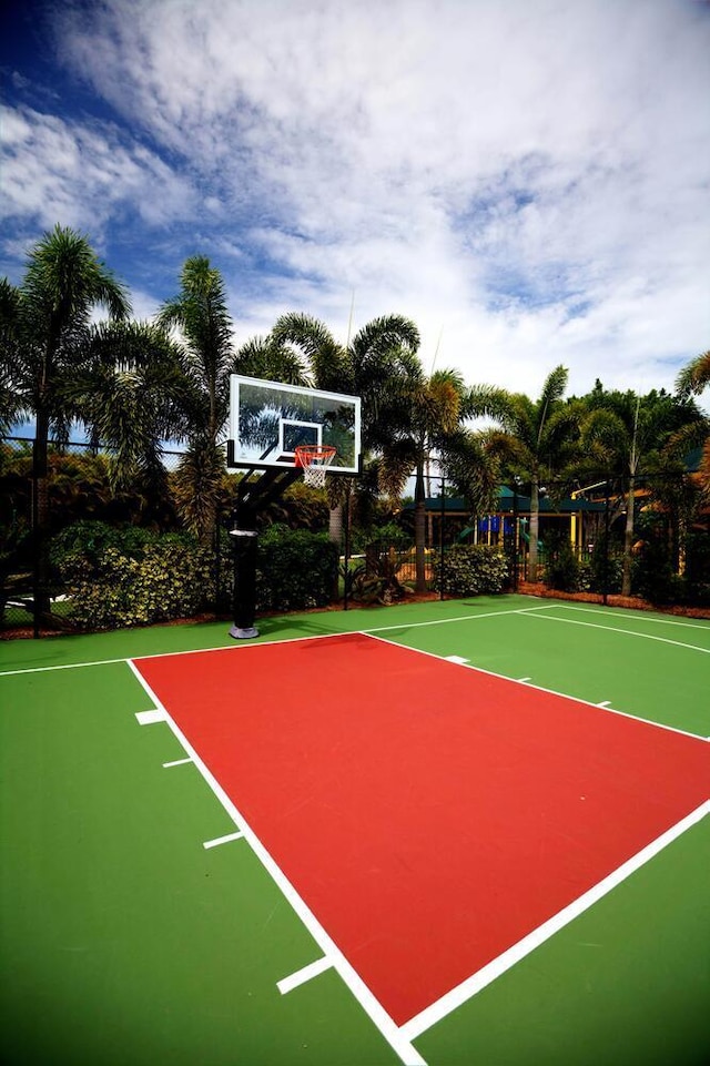 view of basketball court featuring community basketball court