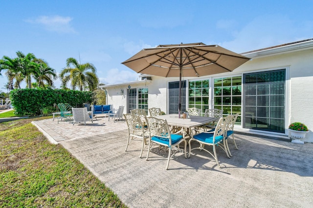 view of patio / terrace featuring an outdoor living space