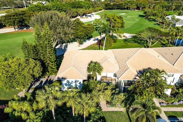 bird's eye view with golf course view