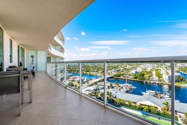 balcony with a water view