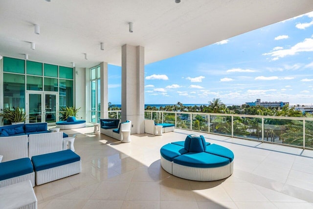 view of patio / terrace with outdoor lounge area and a balcony