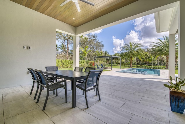 view of patio / terrace featuring ceiling fan