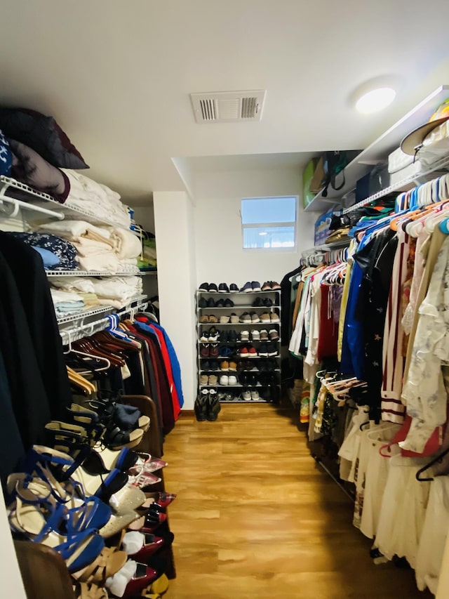 spacious closet with wood-type flooring