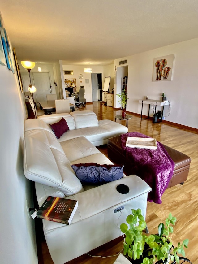 living room featuring hardwood / wood-style floors