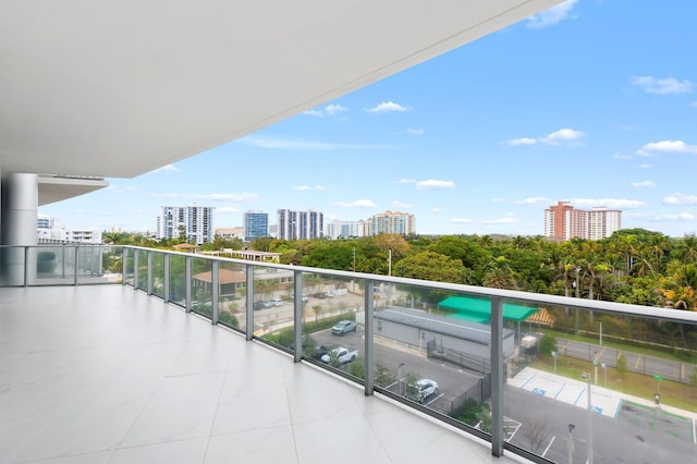 balcony with a view of city